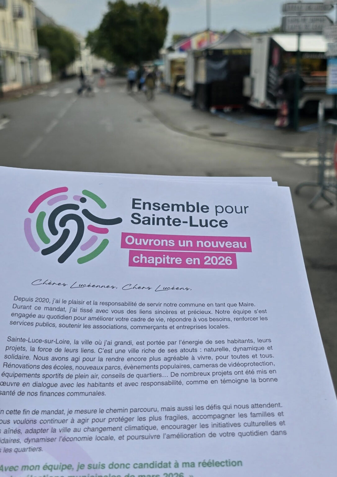 Sur le marché pour faire découvrir le questionnaire